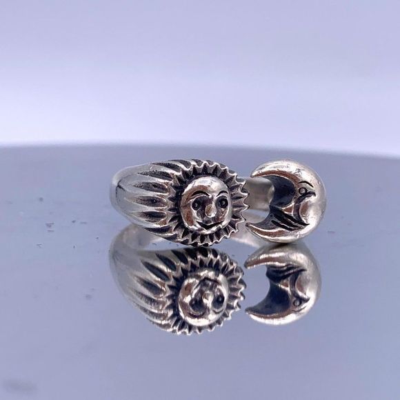 Vintage Sterling Silver Sun and Room Ring - Bypass Ring - Picture 5 of 6